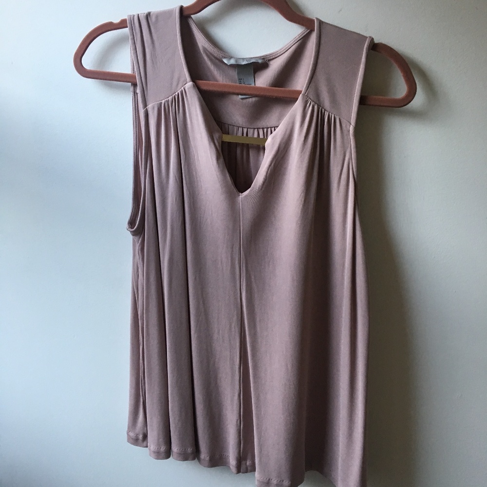 Dusty Rose Sleeveless Blouse with Gold detail